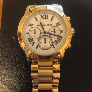 Michael Kors Cooper Chronograph white face watch